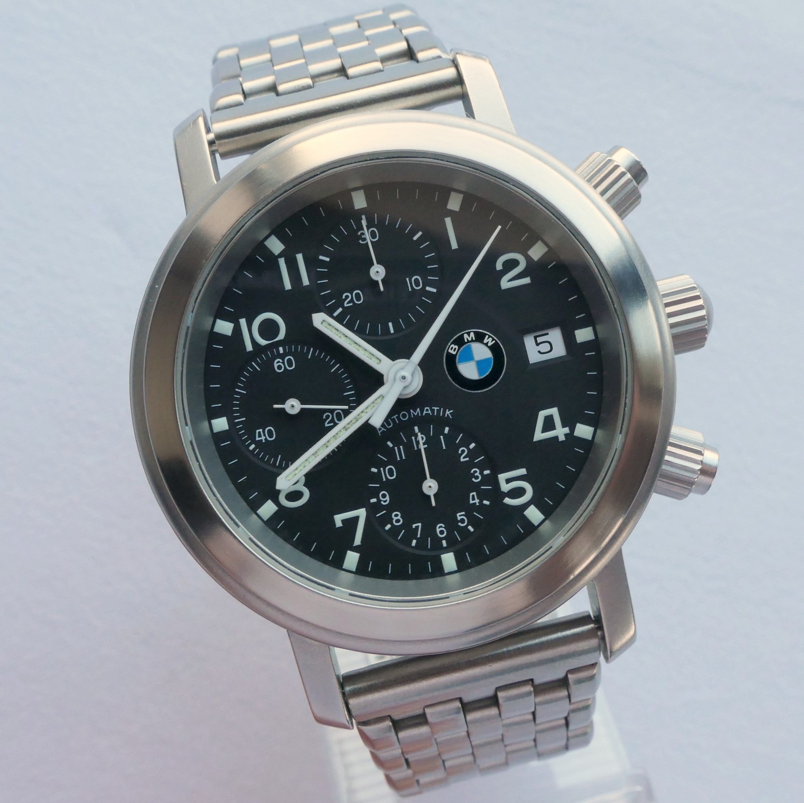 BMW Classic Driver Sport Car Accessory Automatic Valjoux 7750 Chronograph Watch