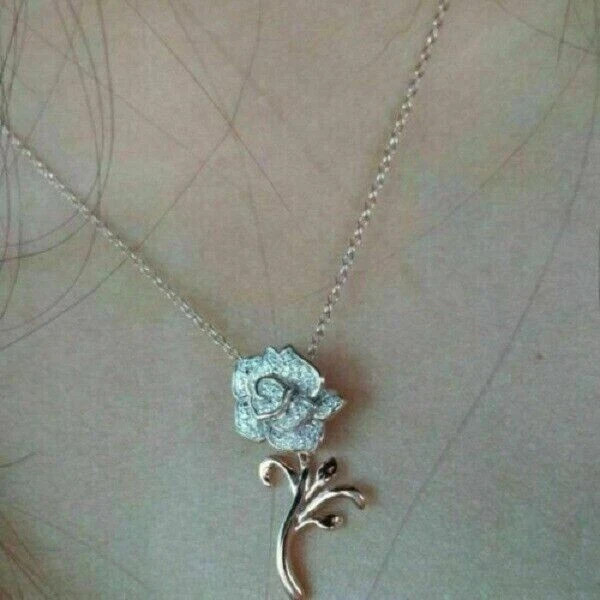 1.50Ct Round Cut Simulated Diamond Pendant 18″ Necklace 14K Rose Gold Plated