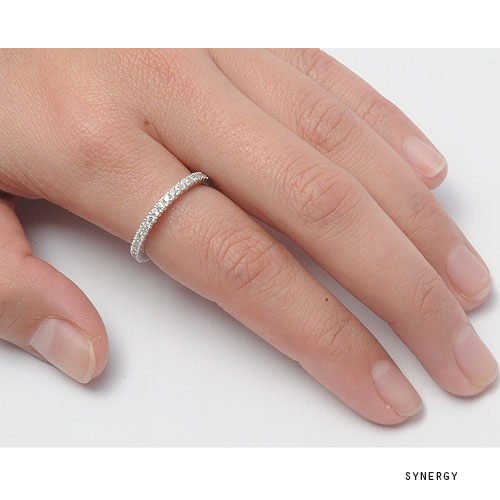 .925 Sterling Silver Clear Cubic Zirconia Eternity Promise Ring Size 4 to 10
