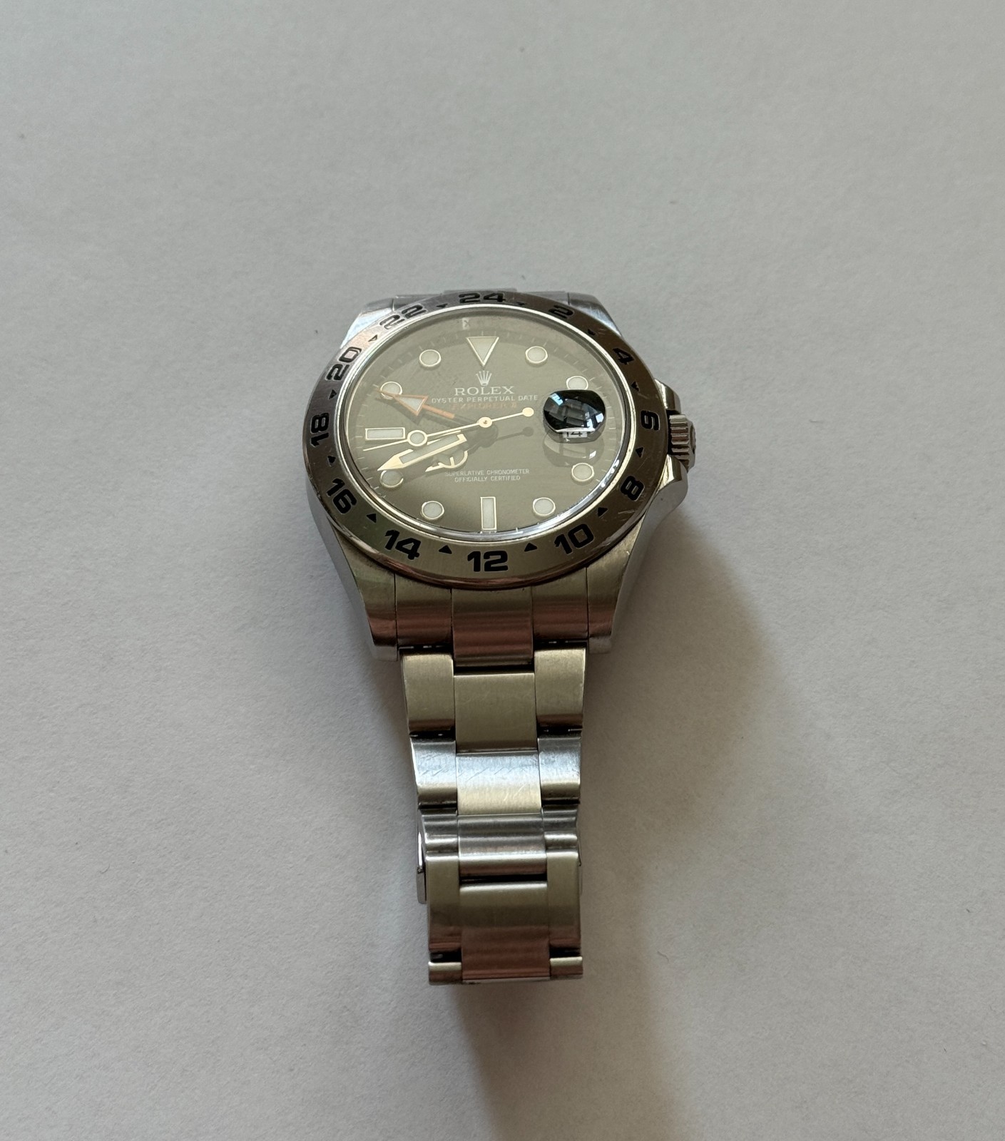 Rolex Oyster Perpetual Explorer II 216570 Mens Watch Black Box Orange Band