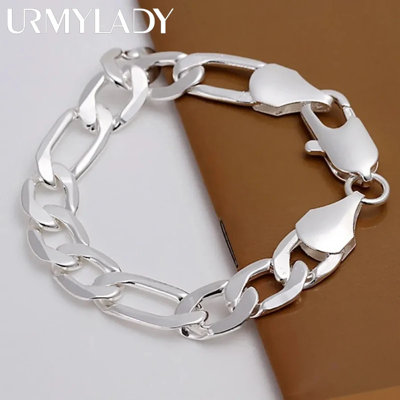 top quality beautiful 925 Sterling Silver Bracelet Jewelry fashion charm Men