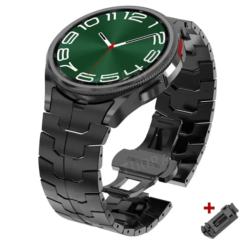 For Samsung Galaxy Watch 6 4 5 Pro 43mm 47mm Classic Stianless Steel Band Strap