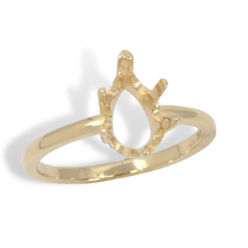 Pear Solitaire Pre-notched Ring Mounting