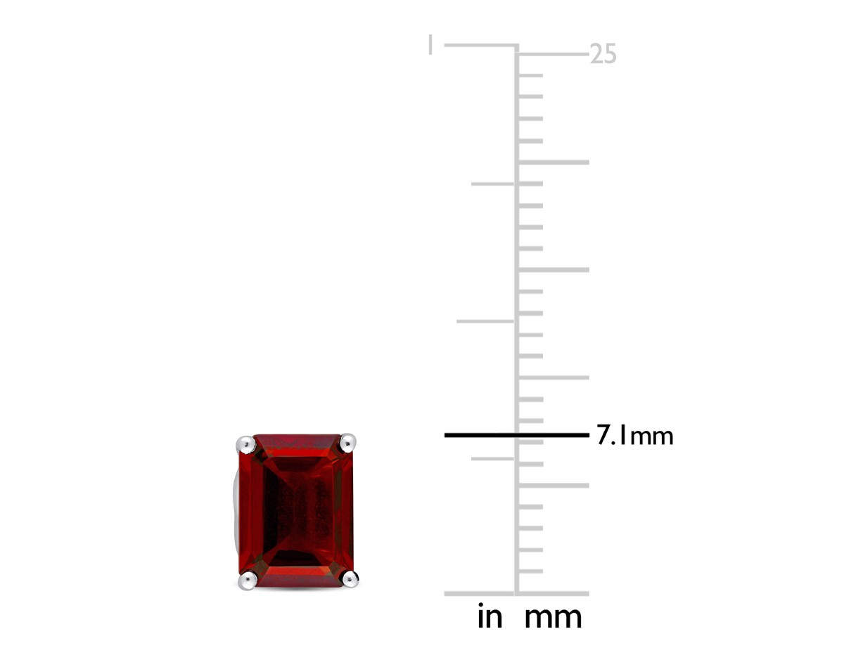 5.20 Carat (ctw) Garnet Emerald-Cut Stud Earrings Sterling Silver