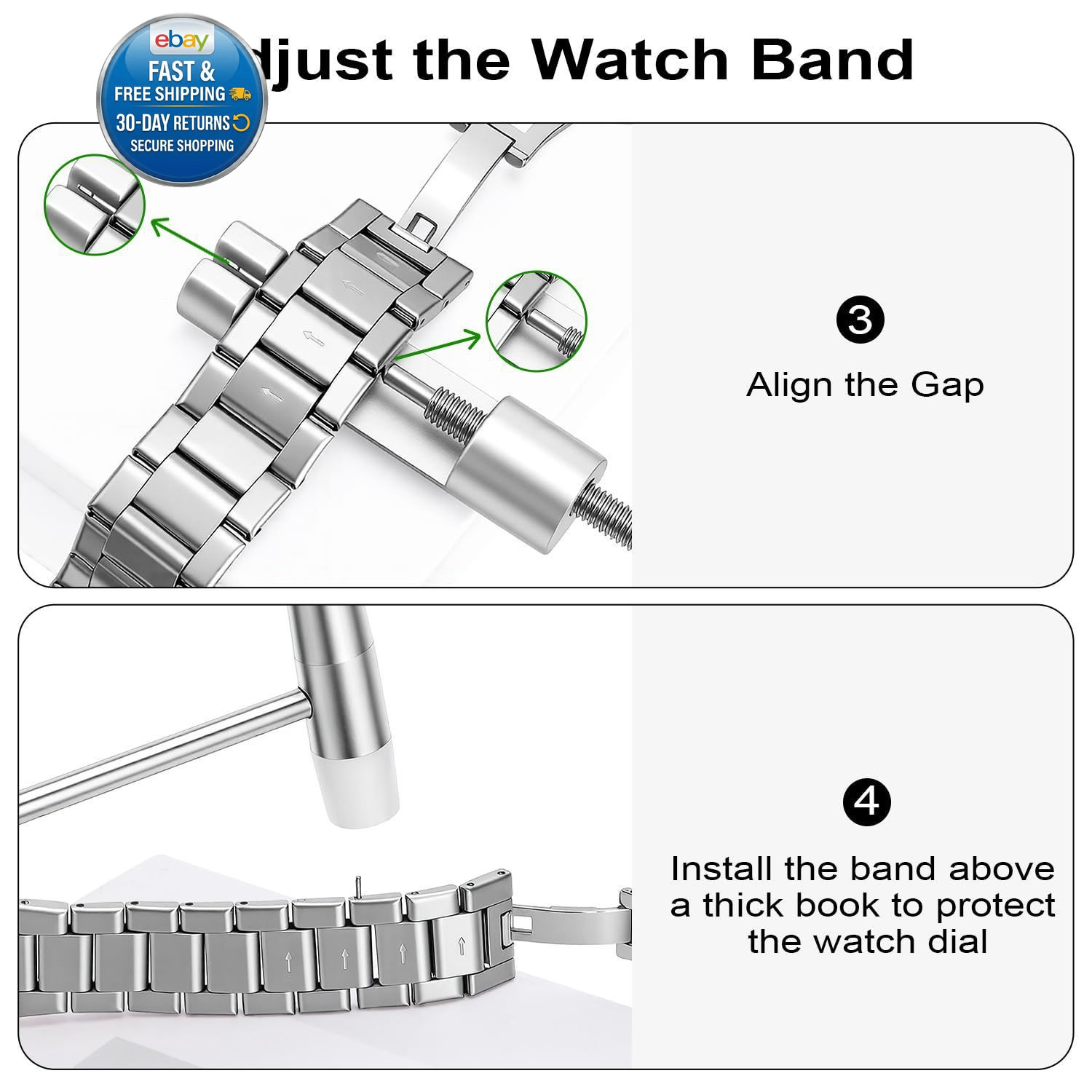 Solid Watch Link Removal Kit, Tools to Adjust and Remove Blue