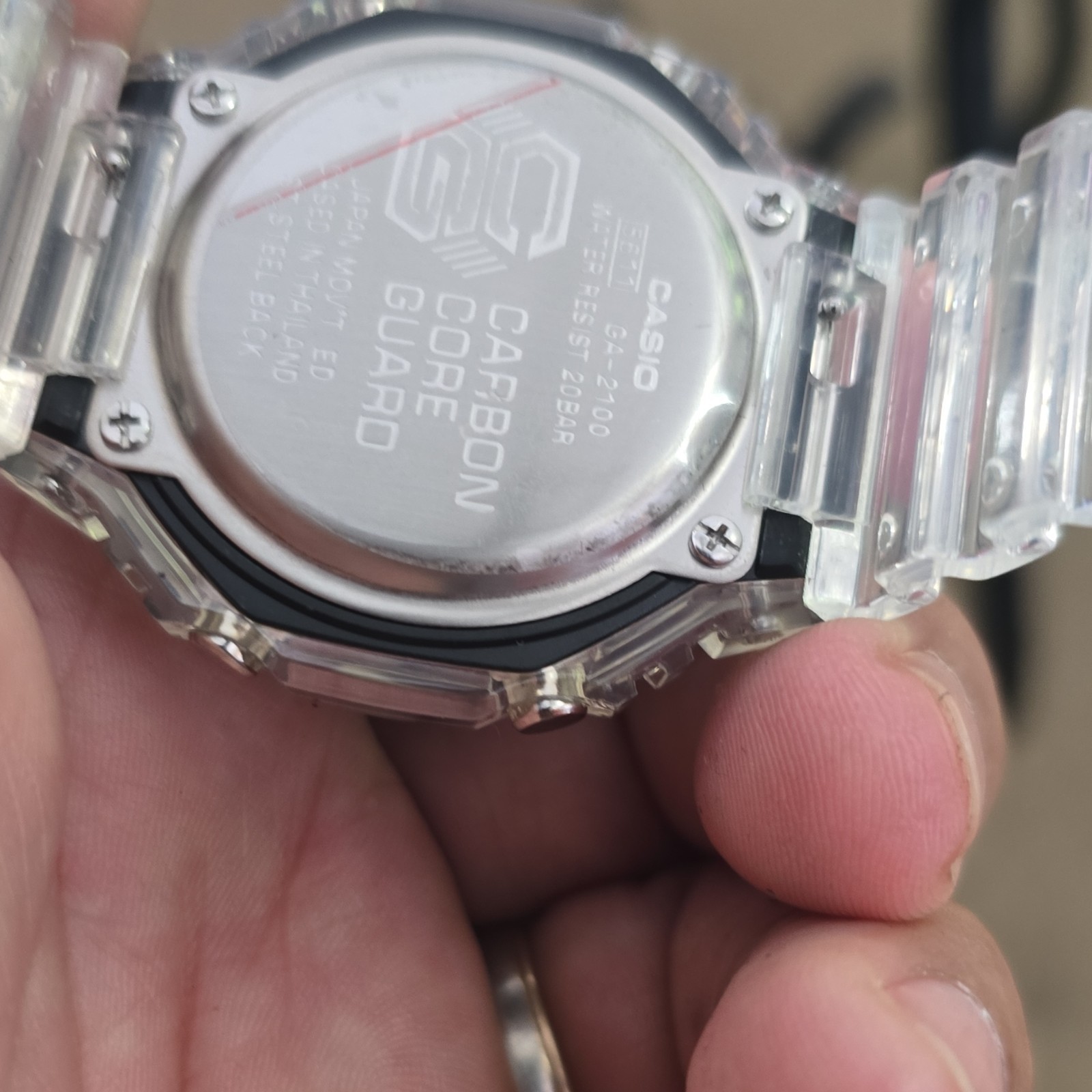 Casio G-SHOCK GA-2100 Transparent Resin Quartz Analog Digital Black Yellow Watch