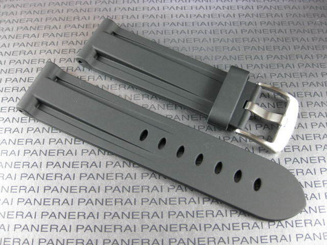 New 24mm Black PU Rubber Strap Tang Diver Band 22mm Tongue Buckle PANERAI 24 mm