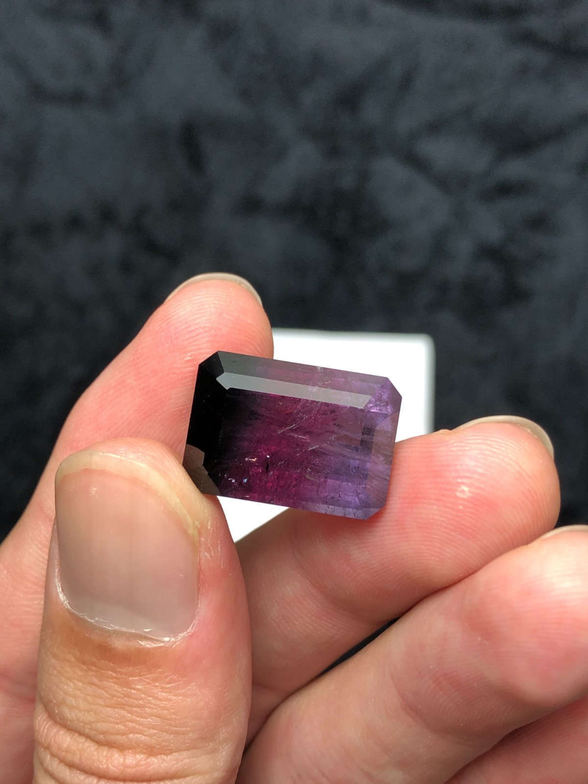 Emerald Cut Tri Color Naatural Tourmaline Loose Stone – 23 Carats
