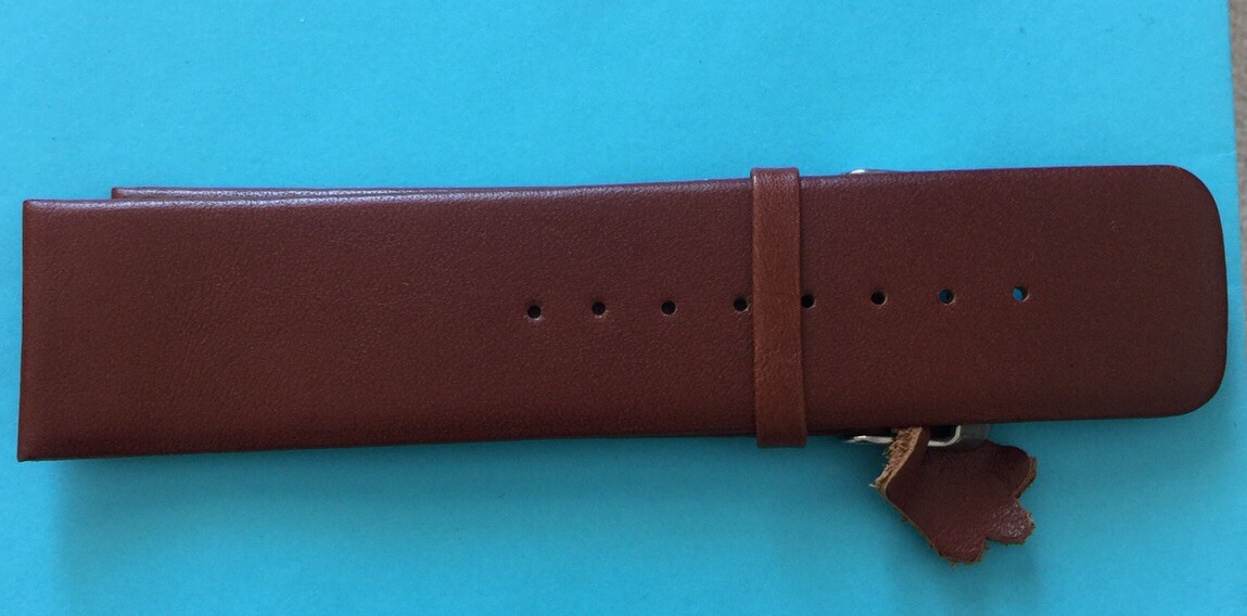 DILOY Vintage Hand-Stitched REAL Leather Watch Band Strap – Length 26 Medium Sca