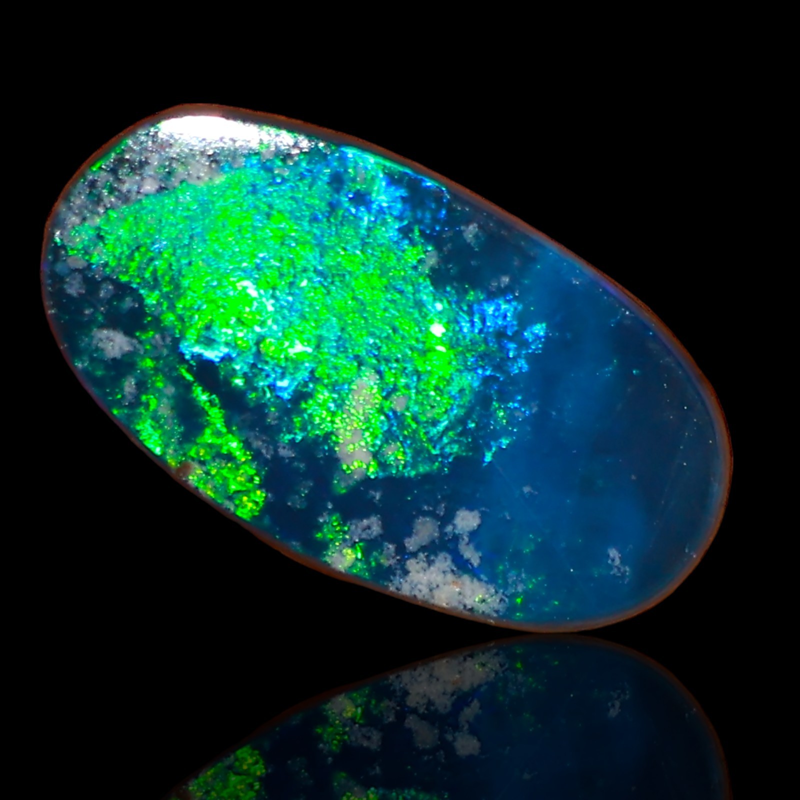 6.90 Cts Lab-Created Doublet Opal Oval Cabochon Necklace Supply 18x9x3 mm