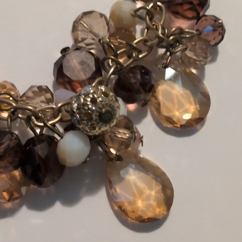 Pretty Pink, Pink Gold Tone, White Necklace Bracelet Earring Set
