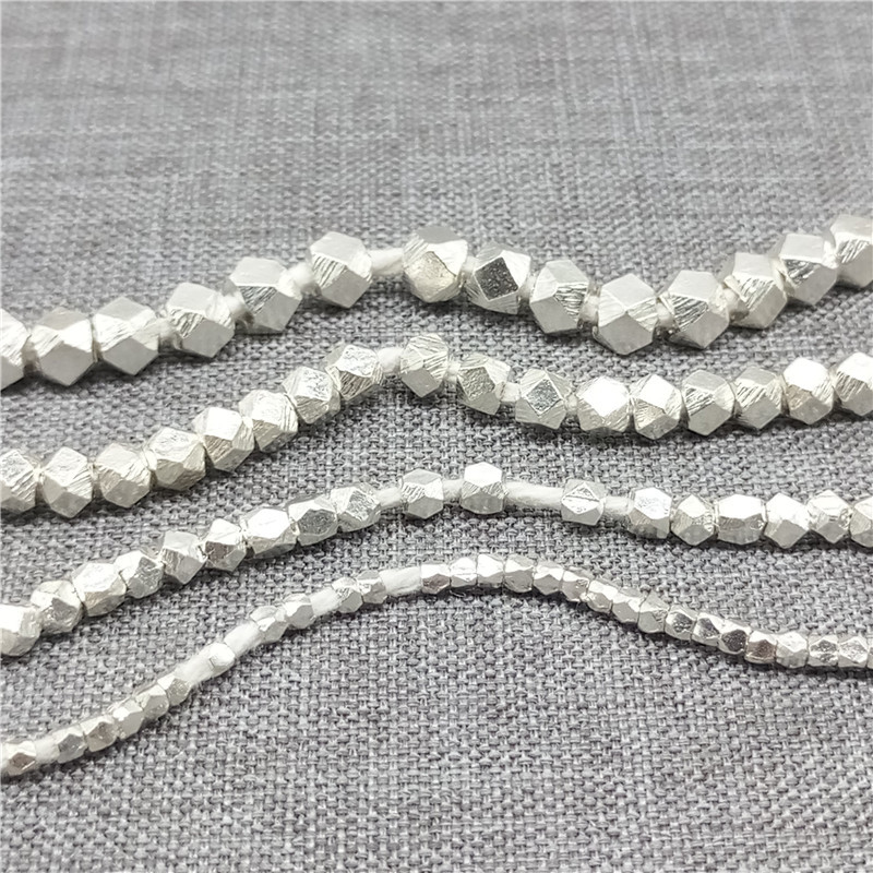 Thai Karen Hill Tribe Silver Faceted Hexagon Beads 1.5mm 2mm 2.5mm 3mm 3.5mm 4mm