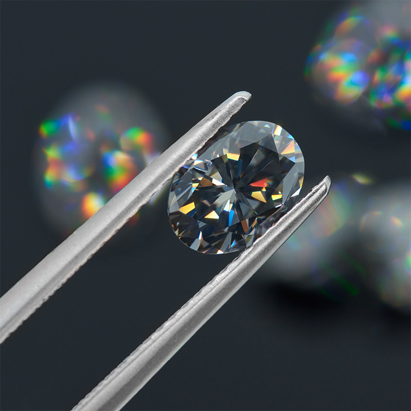 7×5 mm to 12×8 mm Dark Grey Oval Cut Loose Moissanite VVS1 Use For Jewelry