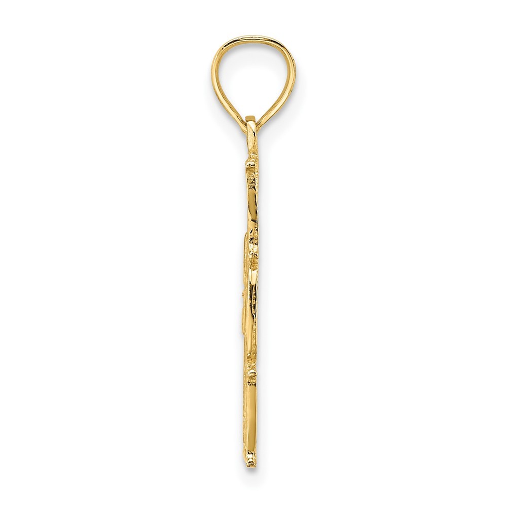 10K Yellow Gold #1 MOM Vertical Charm Pendant 0.82g