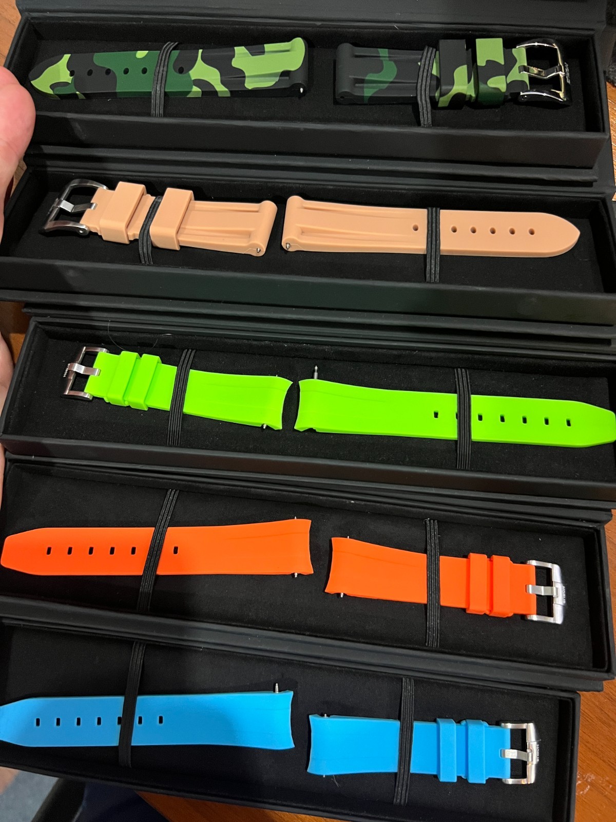 Lot of 5 Horus Rubber Watch Straps – 3 for Rolex & 2 for Panerai – See Photos