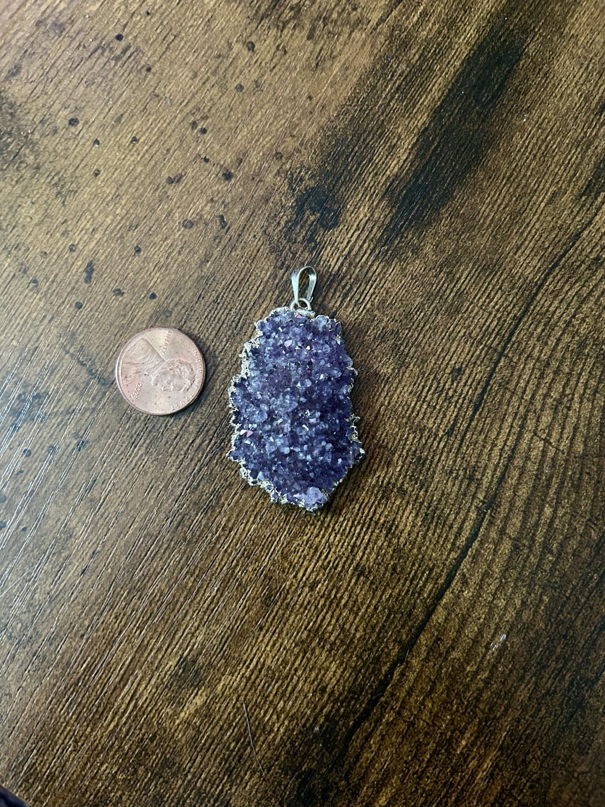 Raw Cut Amethyst Gemstone Pendant. Pendant Only, No Chain