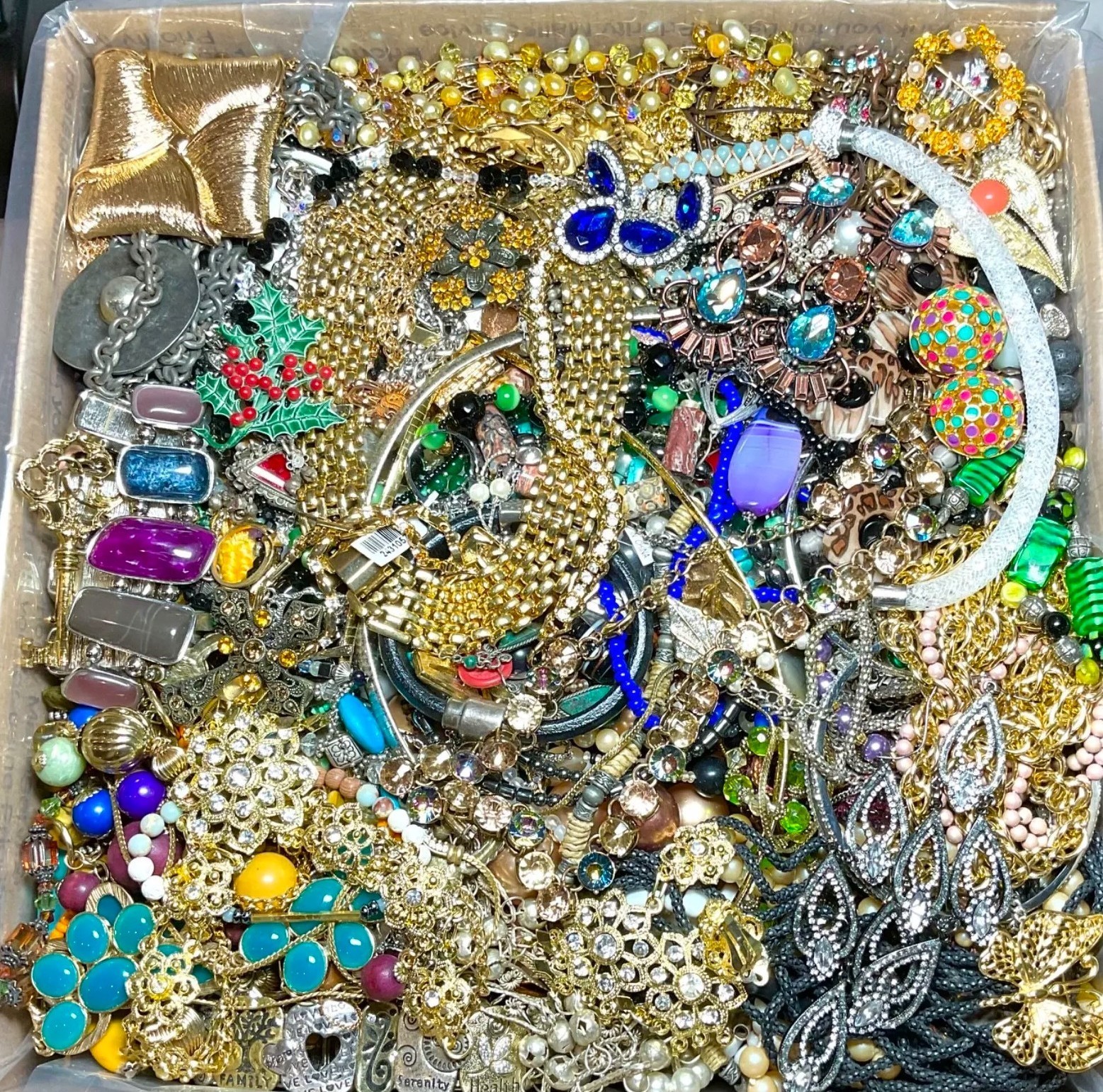 HUGE 20 Pounds Untested Jewelry Lot Vintage Mod Junk Craft & Good Resell Mix In