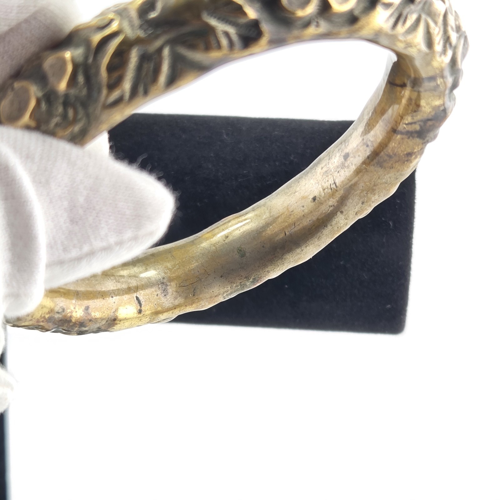 Vtg Brass Bangle Hollow Jingle Bracelet Chinese Wedding Size 8