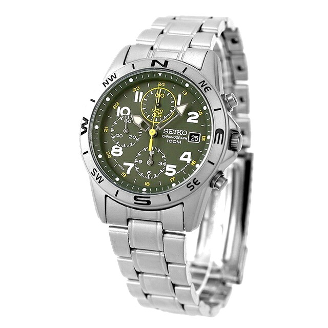 SEIKO SND377P1 Dark Olive Green Chronograph Men’s Watch Brand New JAPAN