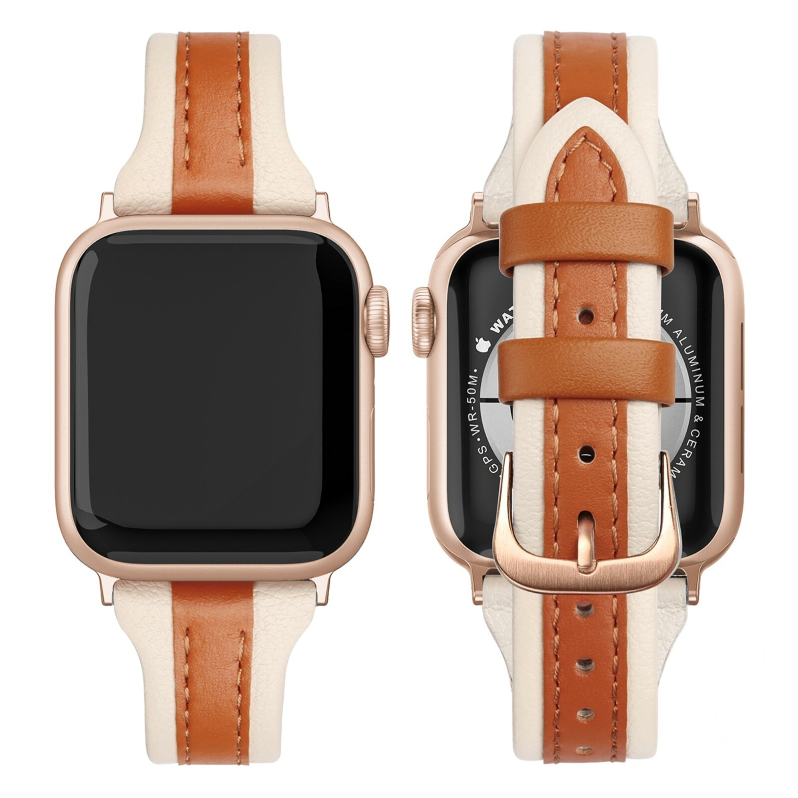 Leather Modern Style Band/Apple Watch 9, 8, 7, 6, 5, 4, 3, 2, 1, SE 38/40/41mm