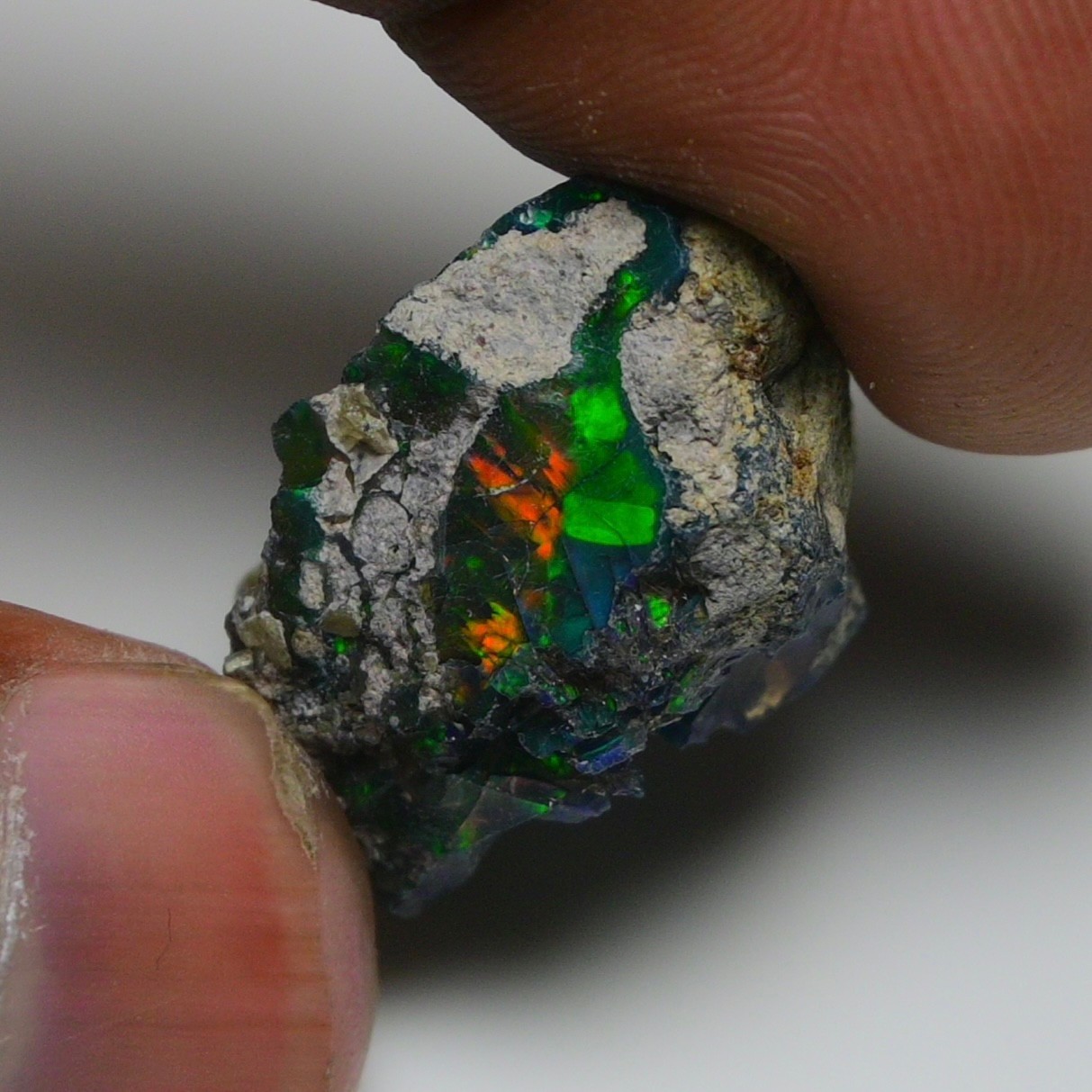 Jewelry Grade Black Opal Rough 20.50 Cts, Natural Ethiopian Raw, Neon Fire Opal