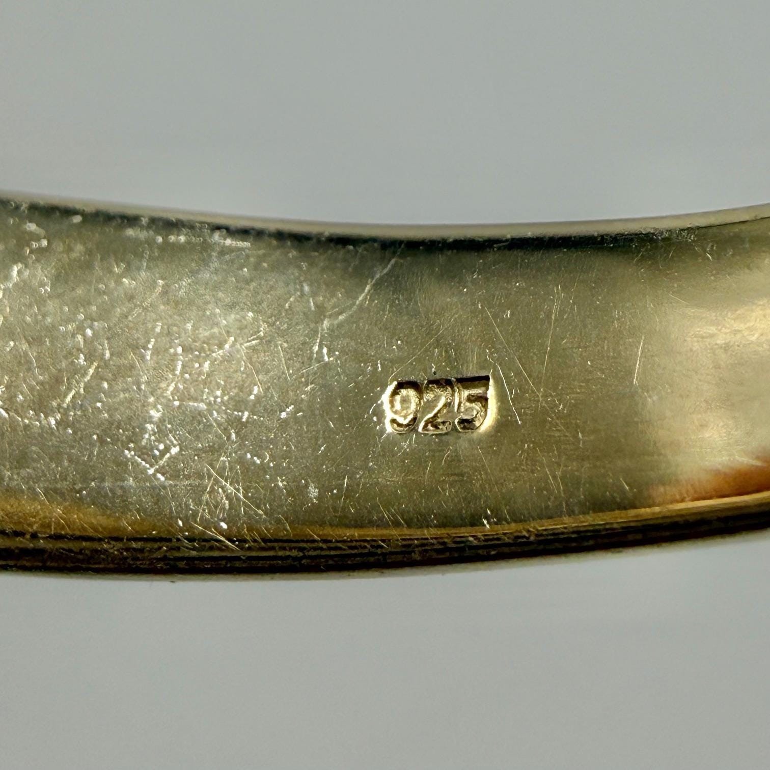 Chinese 925 Sterling Silver Adjustable Engraved Bangle Bracelet