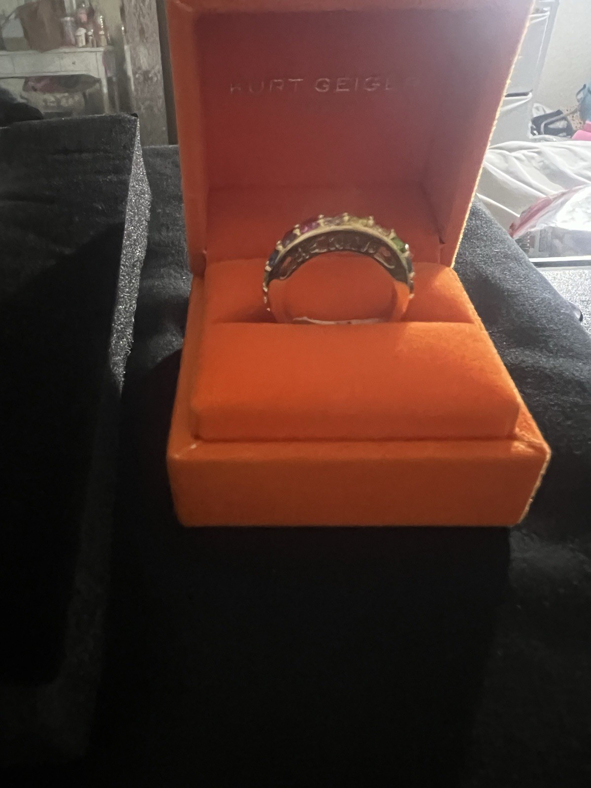 KURT GEIGER LONDON RAINBOW Band W/ BE KIND ENGRAVING COCKTAIL RING SIZE 7