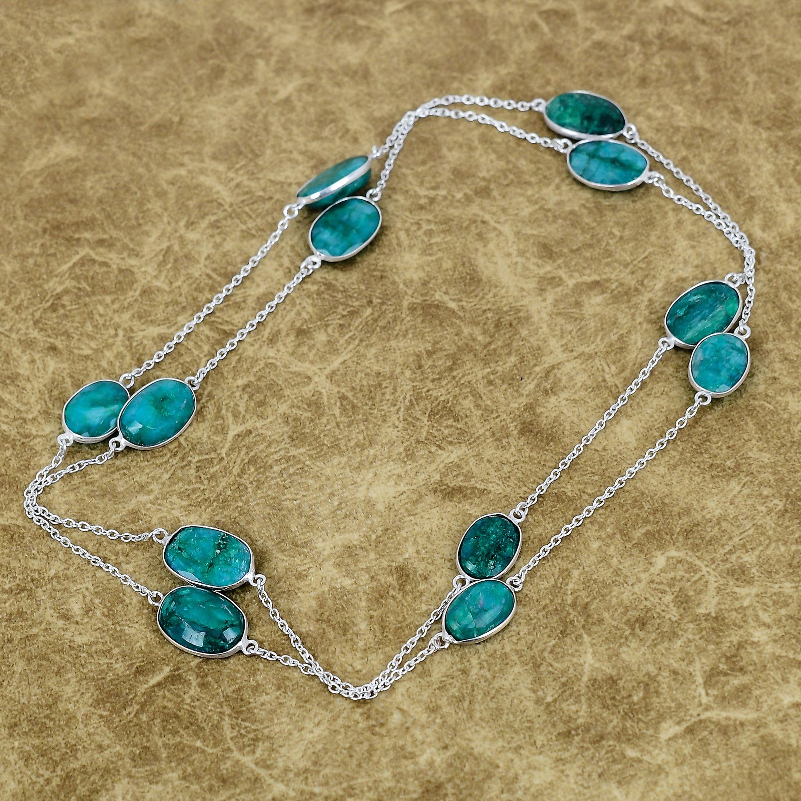 Sakota Mines Emerald Gemstone Necklace 925 Sterling Silver Oval Jewelry For Wife