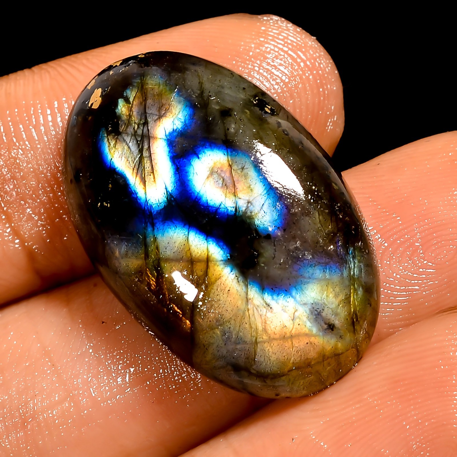 23.5 Ct Natural Labradorite Oval Cabochon Loose Gemstone For Pendant 26X16X6 mm