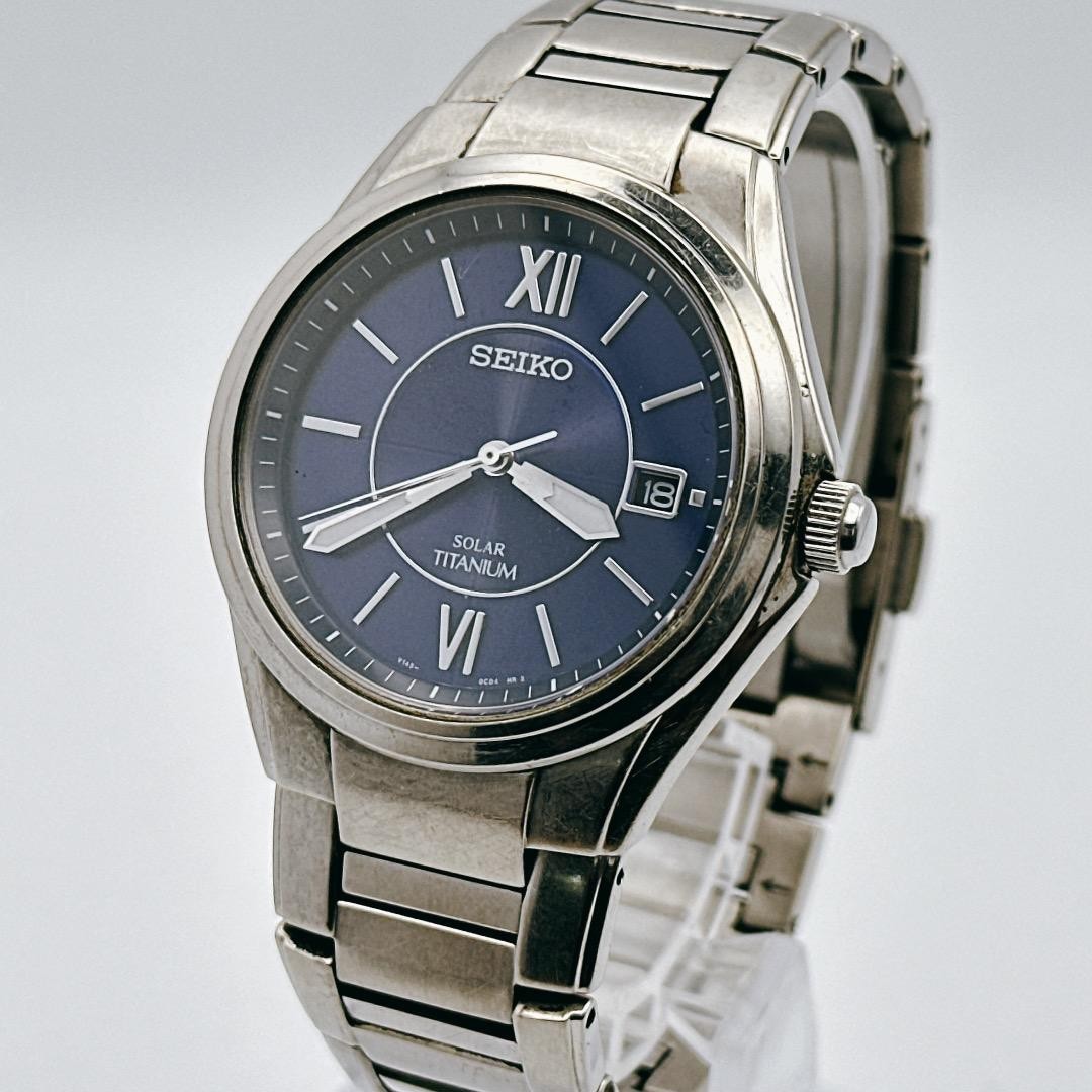 [Working] SEIKO Solar Titanium Men’s Watch, Blue, Date