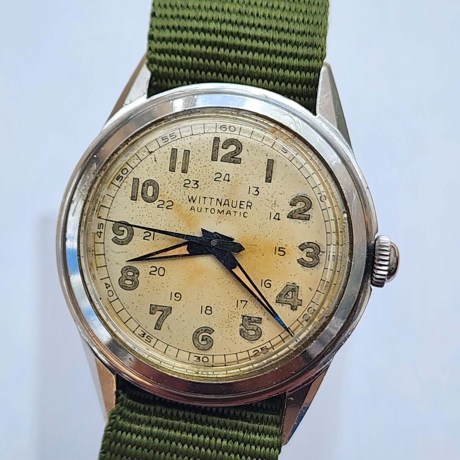 Vintage 1940’s Wittnauer Automatic Bumper WWII Military 33mm Men’s Watch