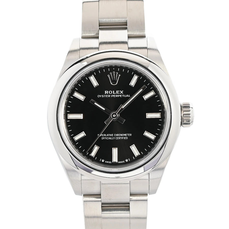 ROLEX Oyster Perpetual 276200 Black Case Size 28mm Ladies Used Watch #51619