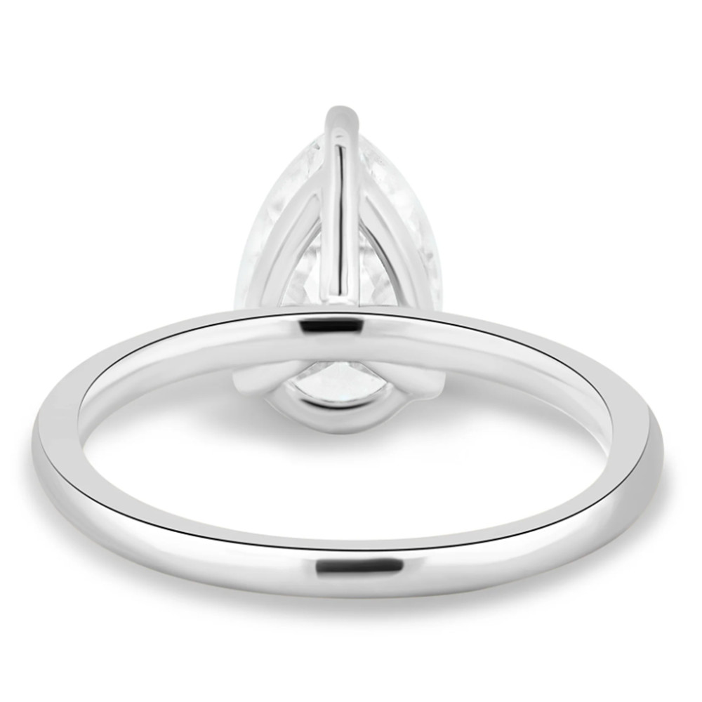 Diamond Wedding Ring IGI Lab Grown Pear 2 Carat 950 Platinum Sizes 5 6 6.5 7 7.5