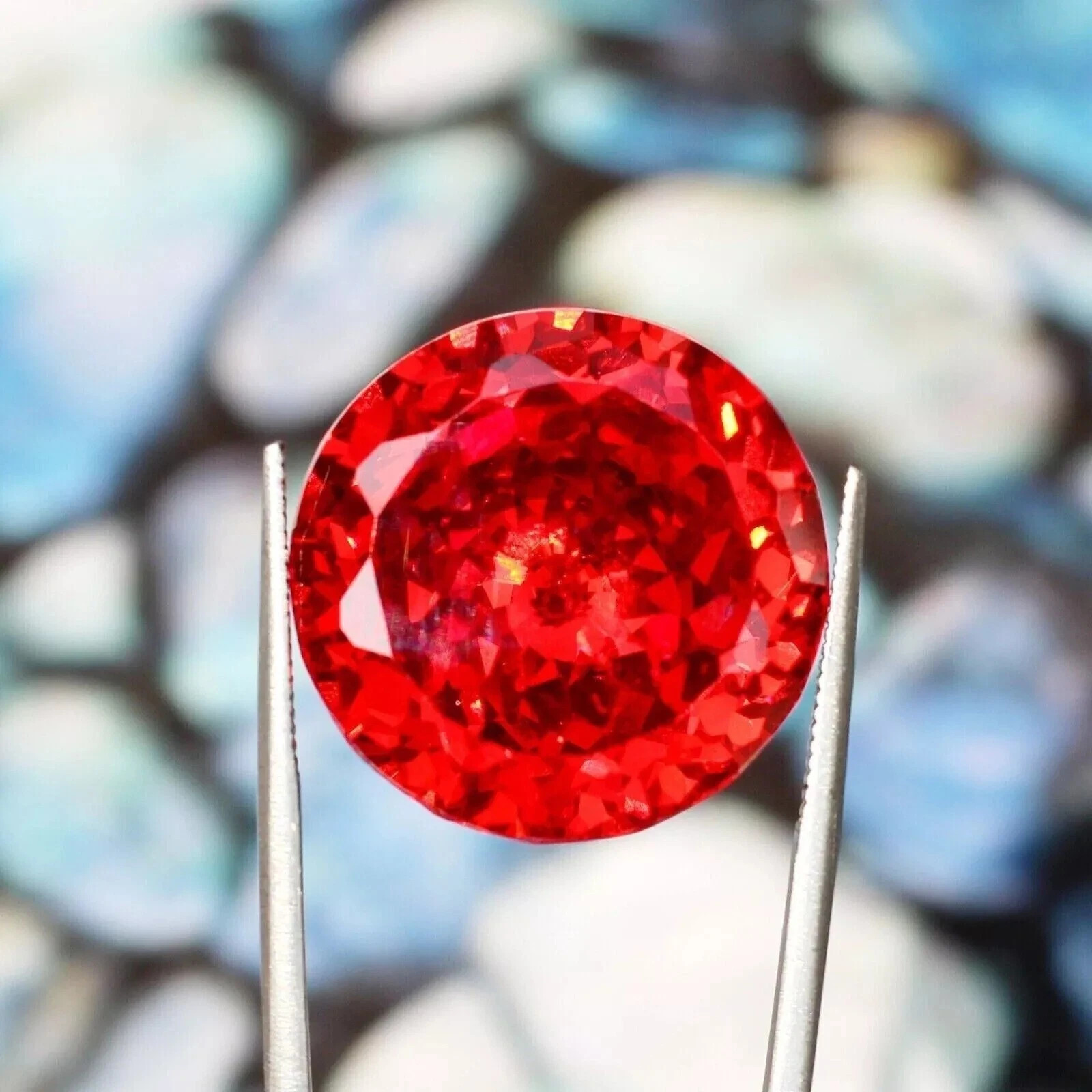Cambodian Natural Glossy Red Zircon Round 114 Ct GIE Certified Loose Gemstone