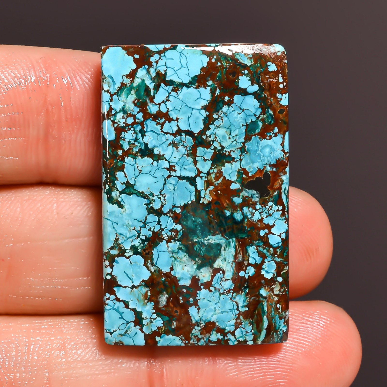 Tibet Turquoise 54.50Ct+ Cushion Shape Cabochon Natural 21x34x6mm Loose Gemstone