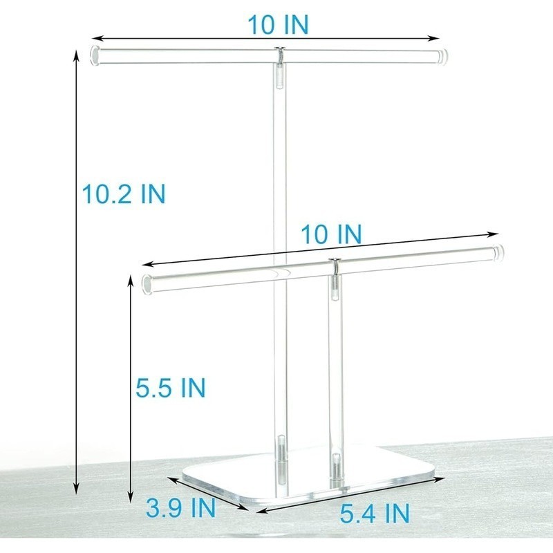 Acrylic Jewelry Organizer Necklace Holder Bracelet Stand T-Shape Display Rack US