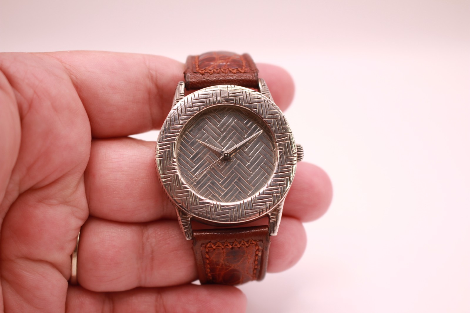 John Hardy Sterling Silver 925 Woven Bedeg Model 4874 Round Quartz Watch