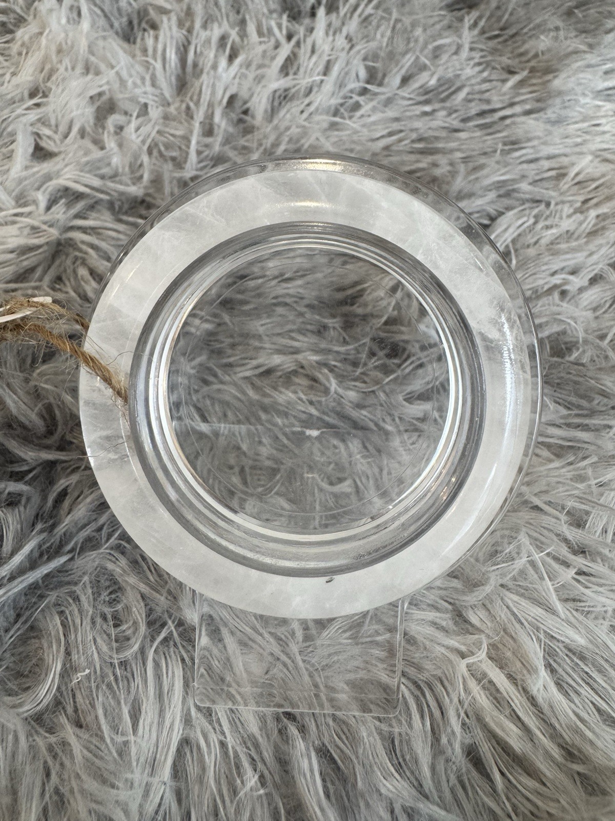 Natural White Quartz Bangle 50.5mm