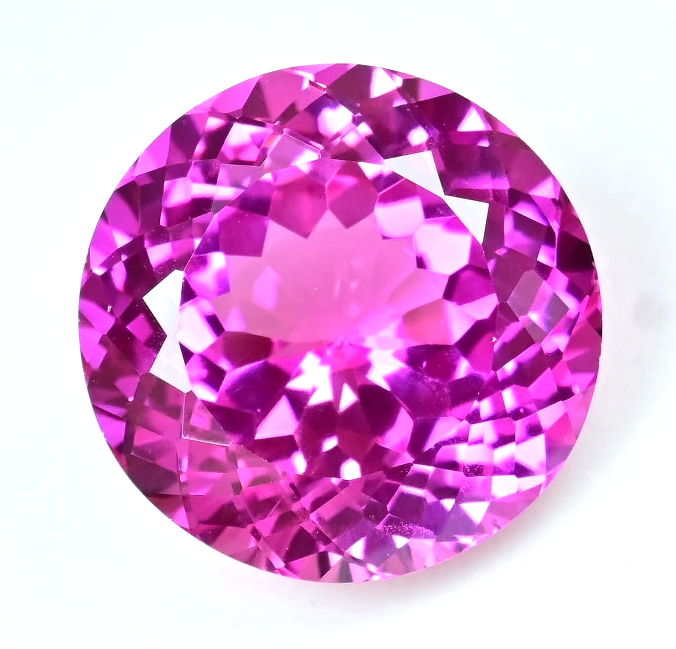 42.10 Ct Natural Mogok Pink Ruby Round Certified Flawless Loose Gemstone