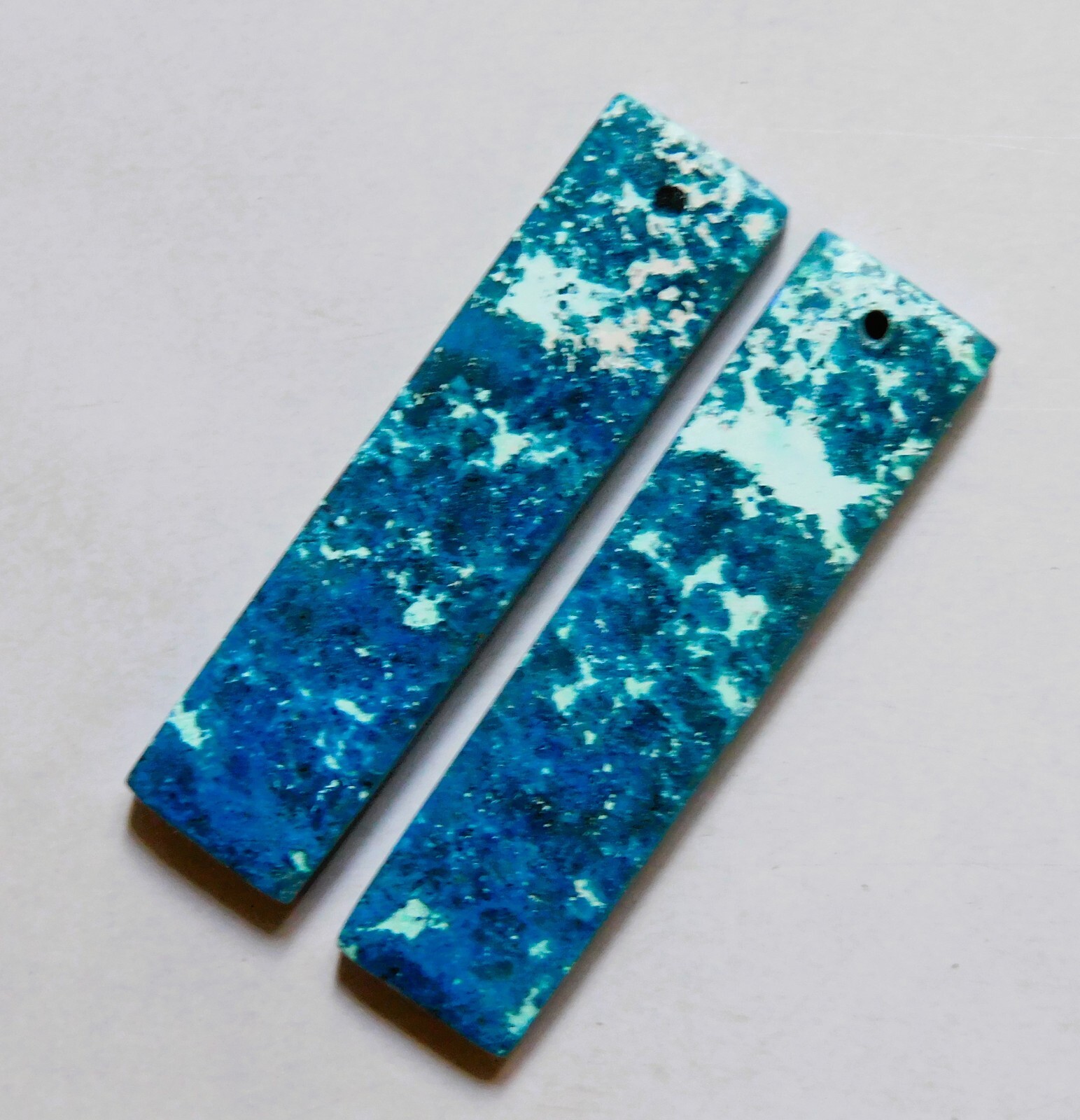 38.00 Cts Natural Shattuckite Drilled Cabochon Match Pair Gemstone 42X10.2MM