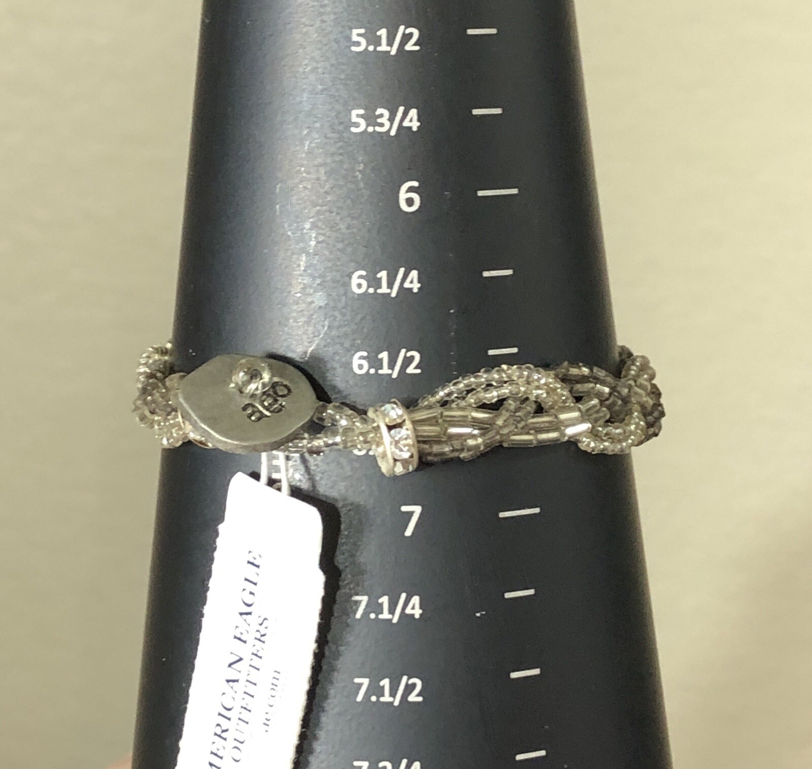 American Eagle Outfitters Bracelet Braided Clear/Silvery 6.75 in Length – NWT