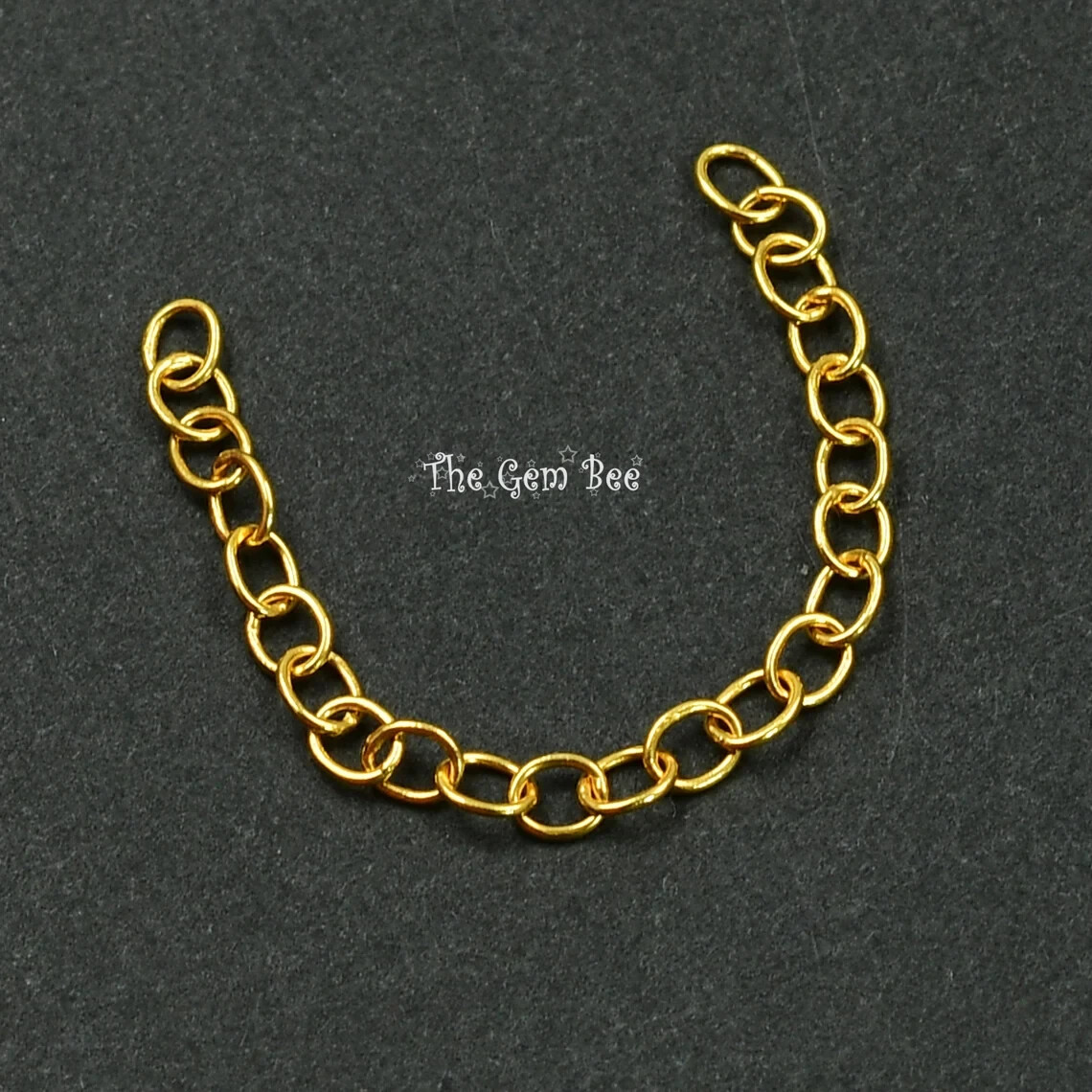 2.5mmx3.2mm 18k Solid Yellow Gold Simple Oval Cable Chain Extender 2 INCH Length