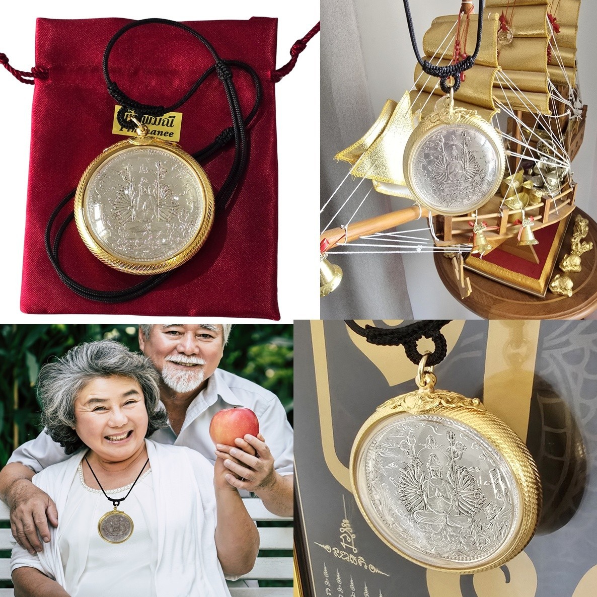 Thai Energy Mercy Kwan Yin Pendant Necklace Thousand Arms Goddess Guanyin
