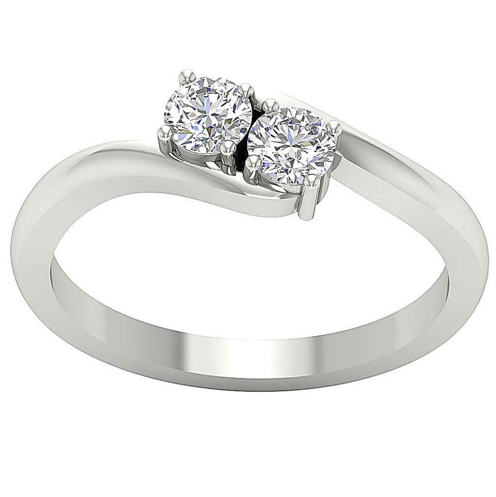 Forever Us 2 Stone Annicersary Ring I1 G 0.55Carat Genuine Diamond 14K Rose Gold