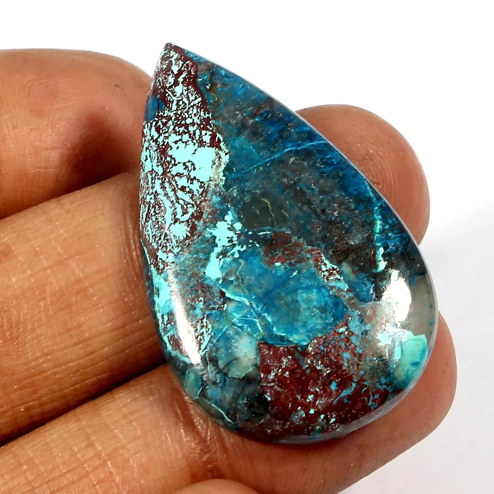 AAA TOP Grade Quality 100% Natural 37 CRT Azurite/Malachite PEAR Loose Gemstone