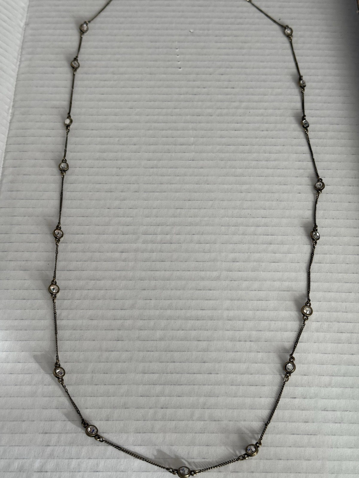 Jewel Kade JK Thirty-One Women’s Necklace Bezeled Clear Crystal Station Chain