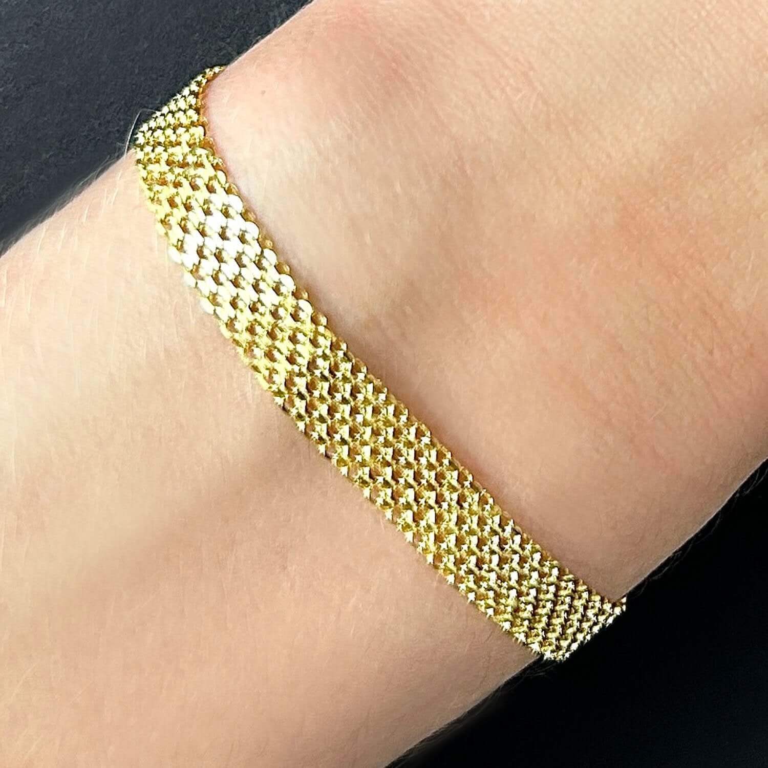 14K Yellow Gold 2.5mm-7mm Bismark Bracelet 7.25″