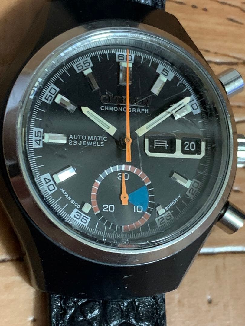 Citizen Bullhead Challenge Timer Cal.8110 Automatic Chronograph Vintage 1970s