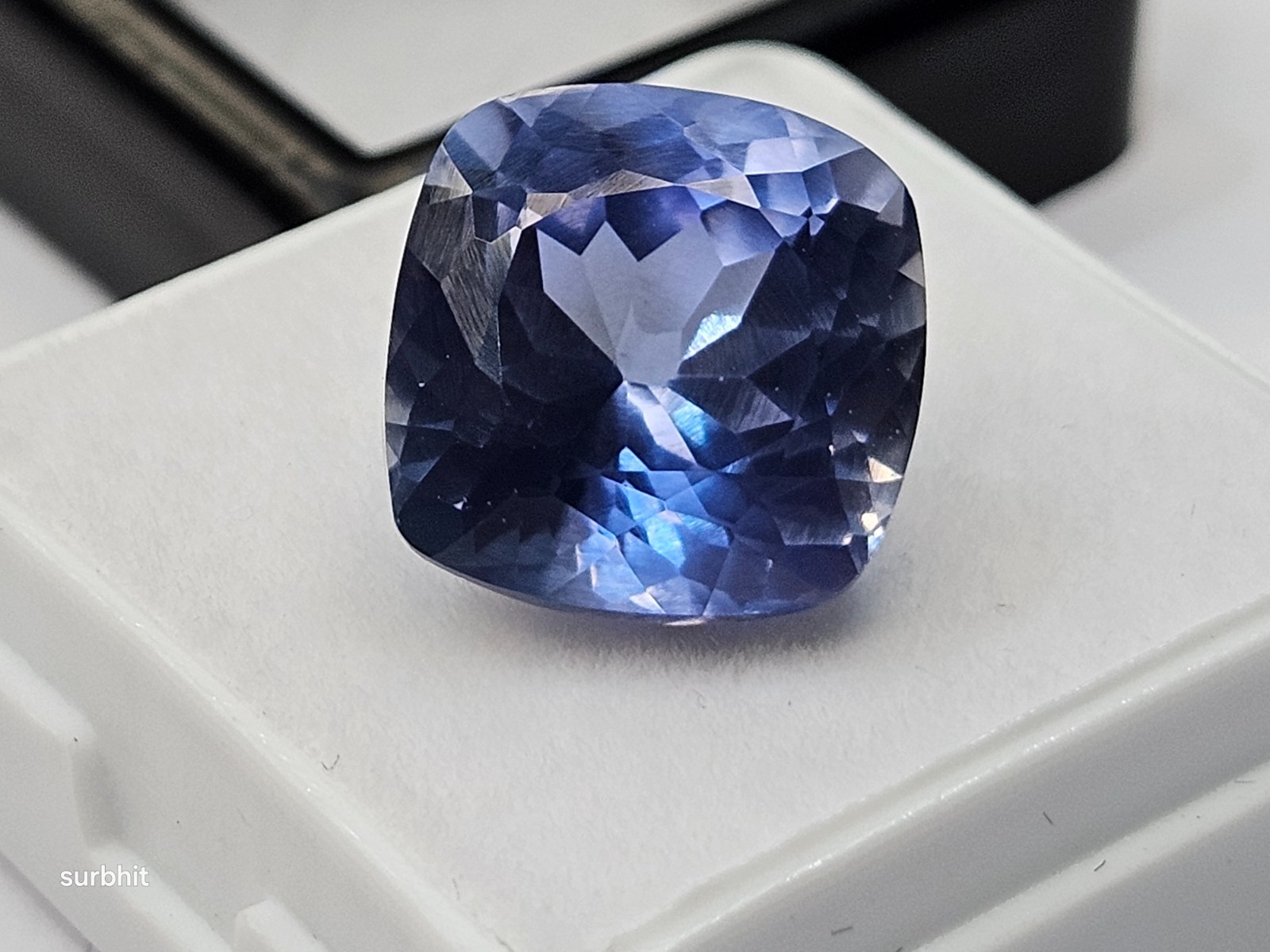 Shine Blue VVS Tanzanite Cushion Cut 13+Ct Natural Certified Loose Gemstone