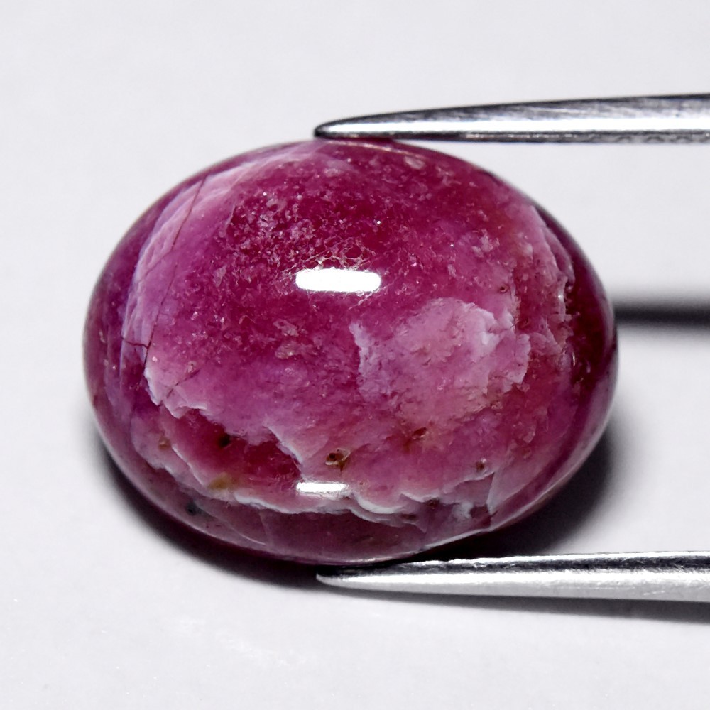 💎12.89ct Oval Cabochon Purplish Red Ruby – Heated Glass Filled, Africa Gemstone